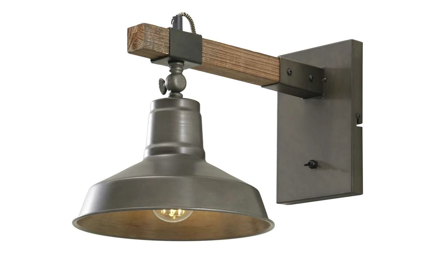 Wandleuchte, 1-flammig, schwarz/holz – Bild 9