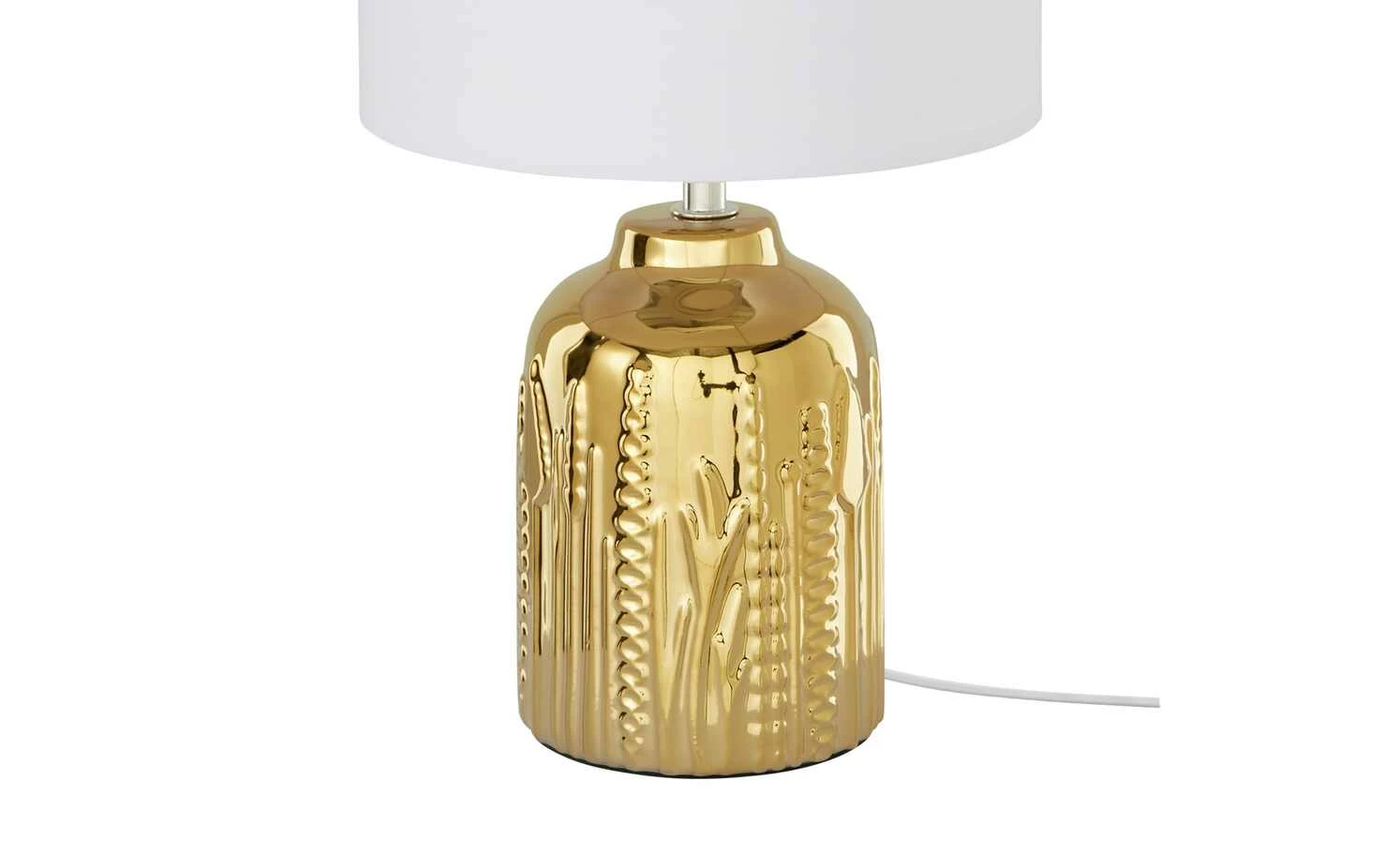 KHG Tischeuchte, 1-flammig, goldfarben mit Stoffschirm – Bild 4