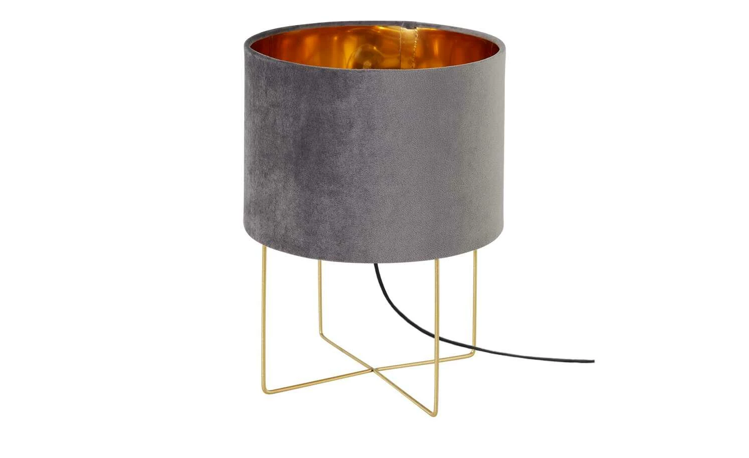 Fischer-Honsel Tischleuchte, 1-flammig, grau Samt `klein´ | 32|cm Grau – Bild 2