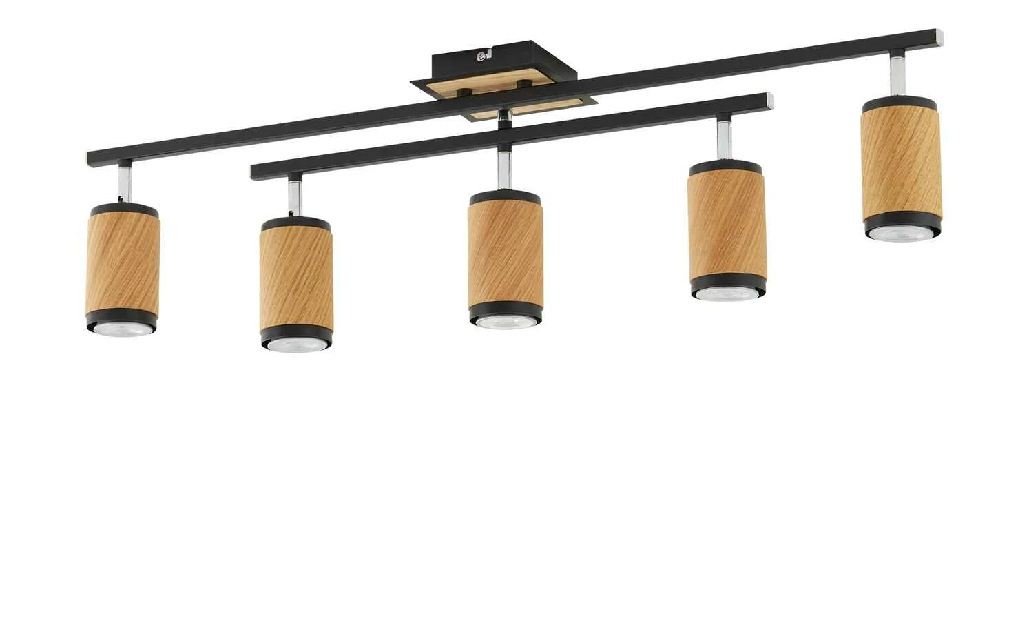 Deckenstrahler, 5-flammig, Eiche / schwarz – Bild 5