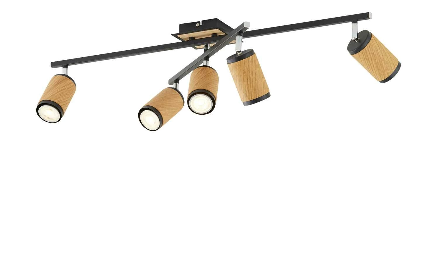 Deckenstrahler, 5-flammig, Eiche / schwarz – Bild 6