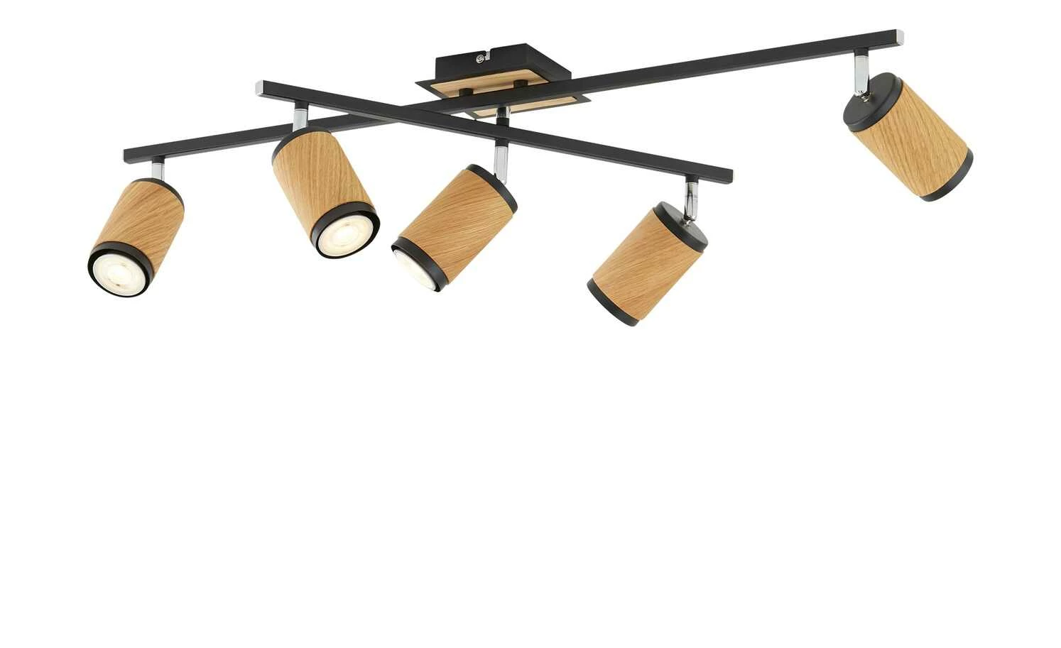 Deckenstrahler, 5-flammig, Eiche / schwarz – Bild 2