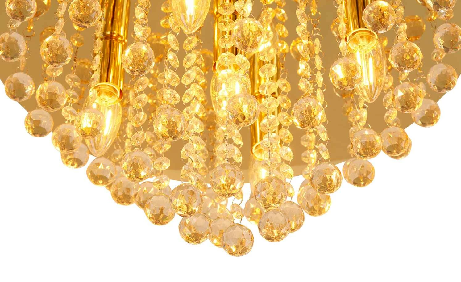 Deckenleuchte, 5-flammig, Beahang goldfarben – Bild 3