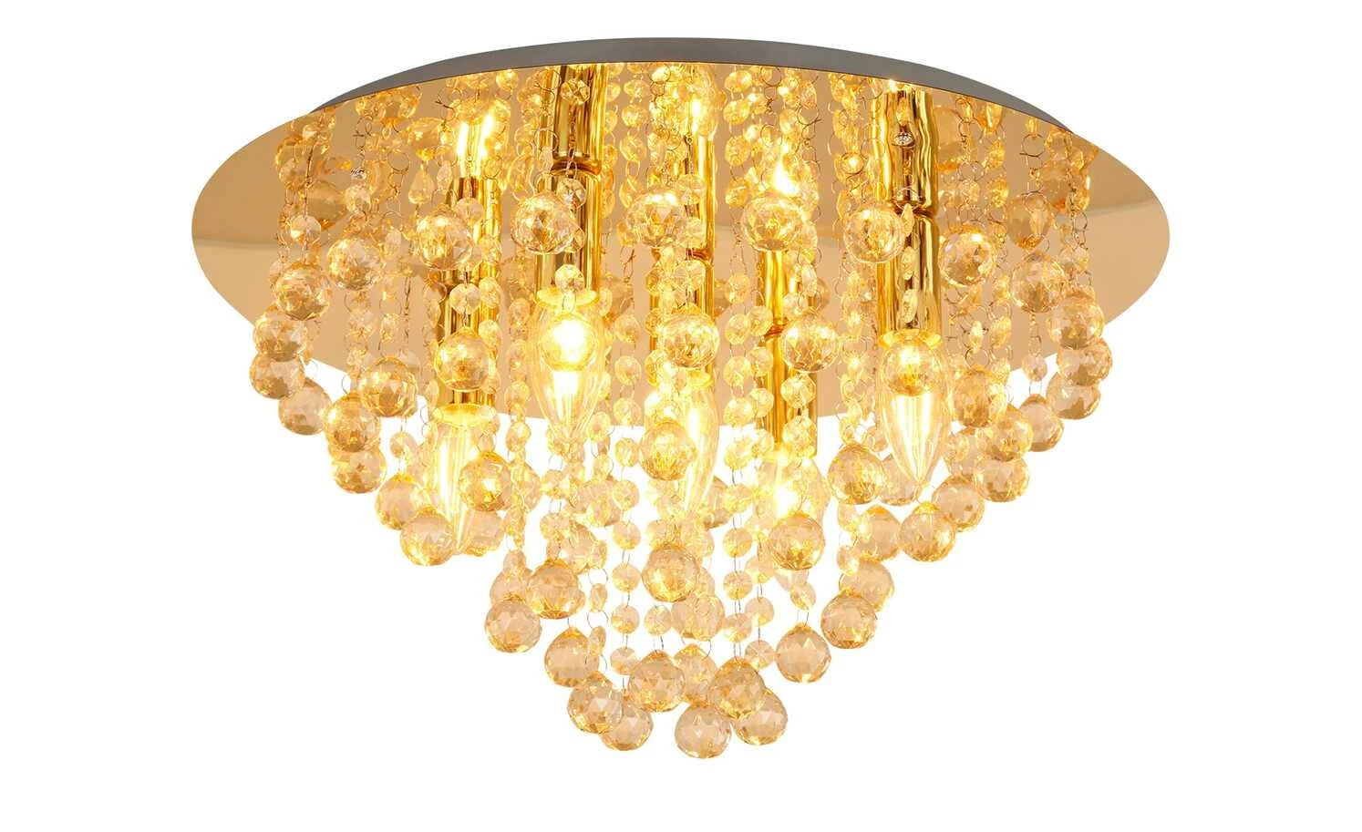 Deckenleuchte, 5-flammig, Beahang goldfarben – Bild 4