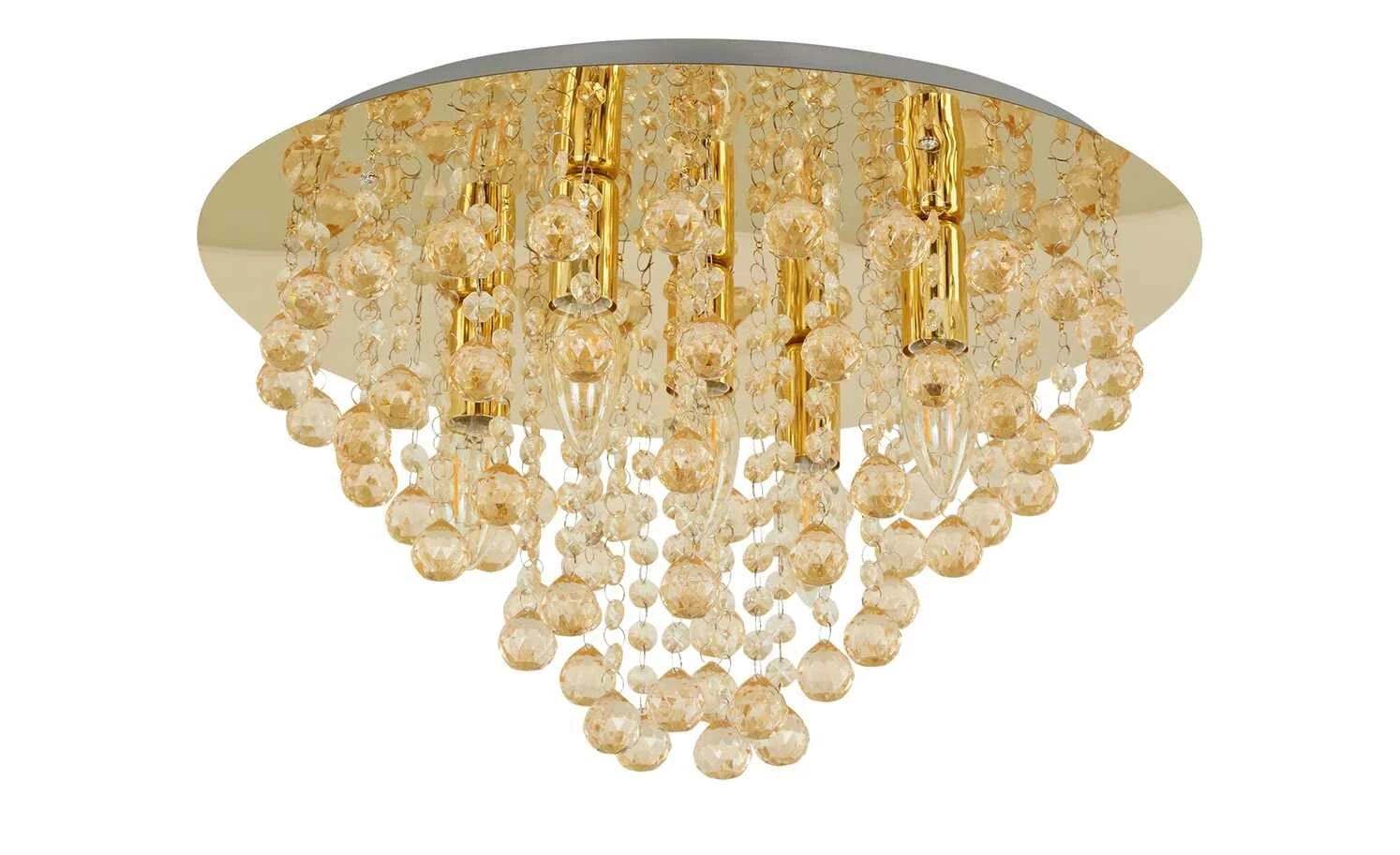 Deckenleuchte, 5-flammig, Beahang goldfarben – Bild 2