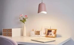 Pendelleuchte, 1-flammig Metall/rosa