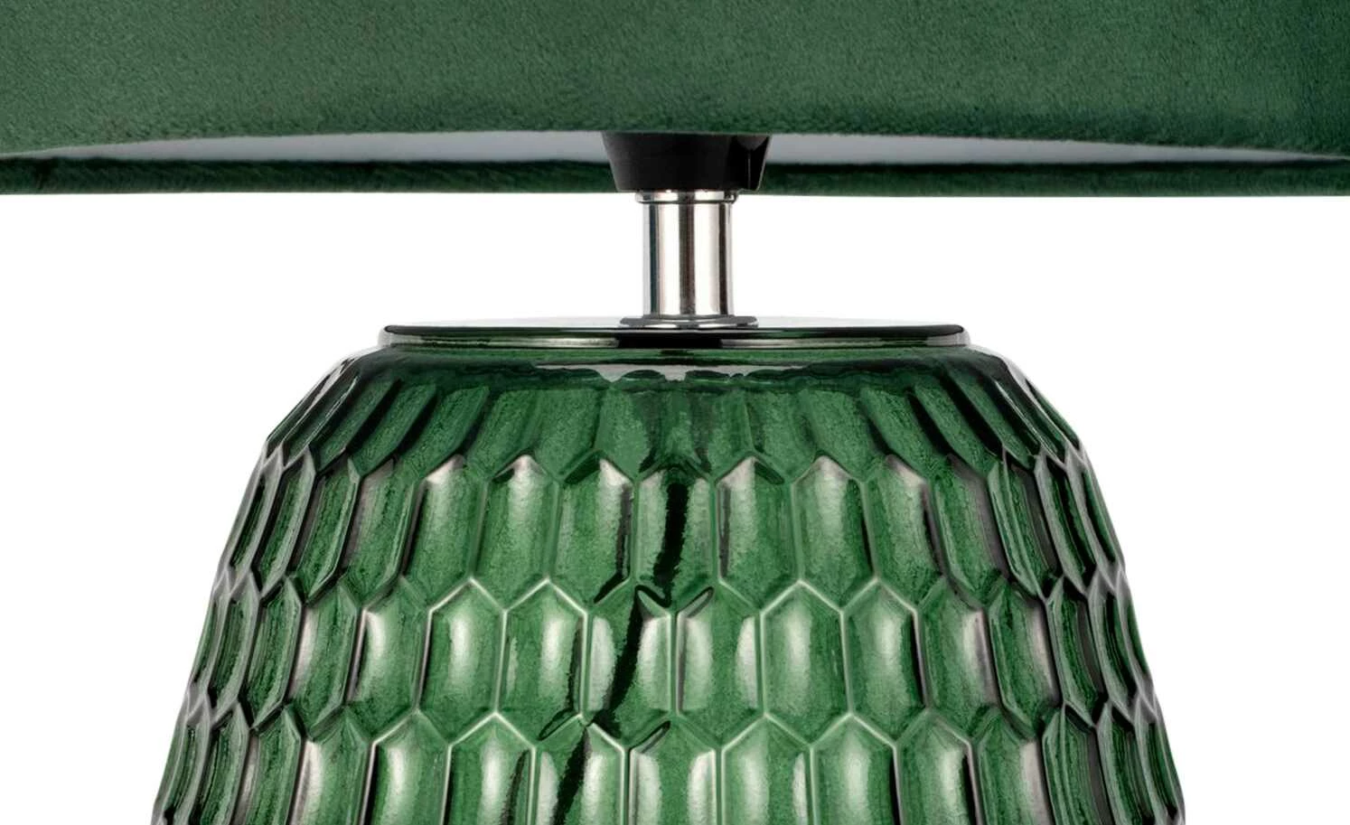 Tischleuchte, 1-flammig, Samt/Glas grün – Bild 5