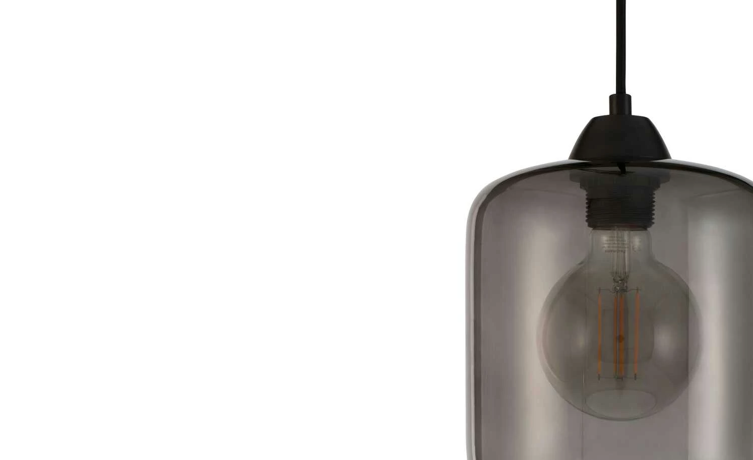 Pendelleuchte, 1-flammig, Rauchglas – Bild 5