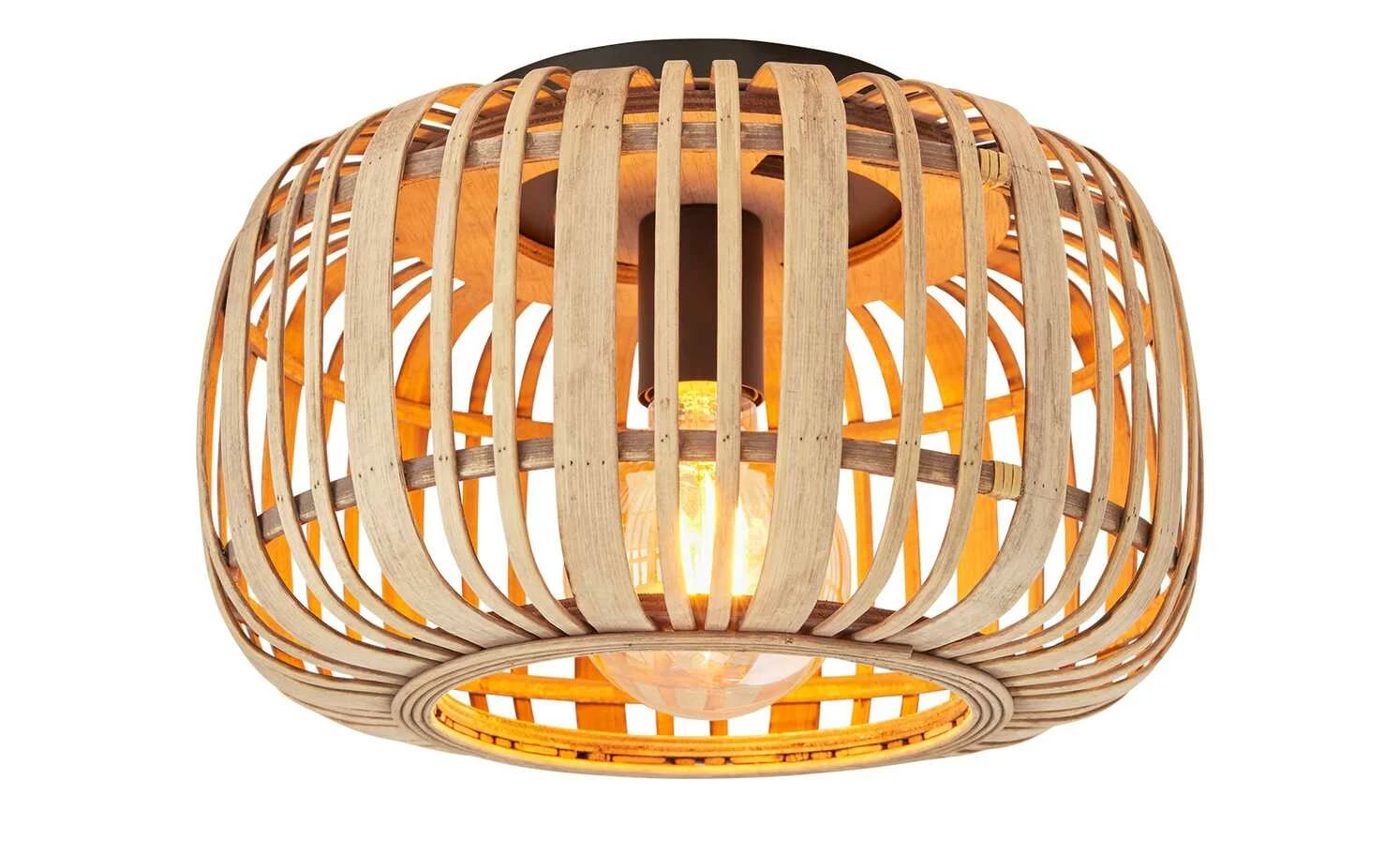 Deckenleuchte, 1-flammig. Rattanschirm `klein` – Bild 3