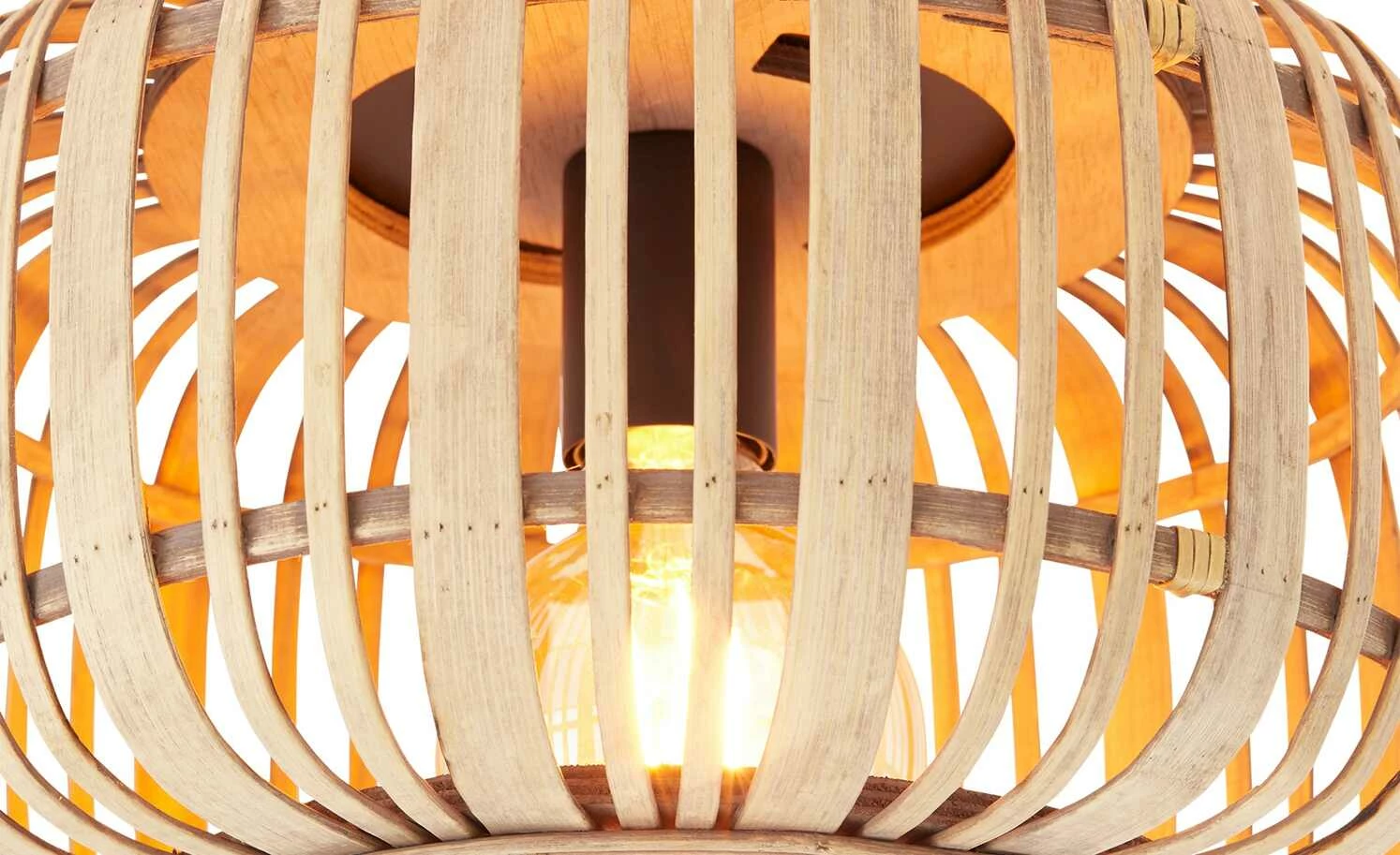 Deckenleuchte, 1-flammig. Rattanschirm `klein` – Bild 4