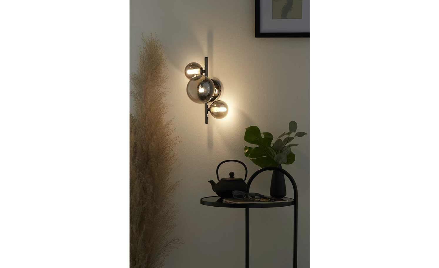 Wofi Wandleuchte, 3-flammig, schwarzchrom