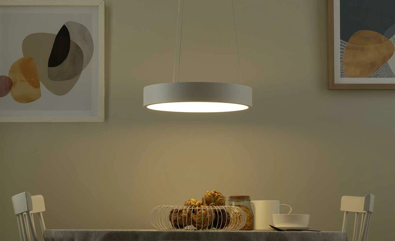Wofi LED-Pendelleuchte, weiß mit indirekter Beleuchtung – Bild 2