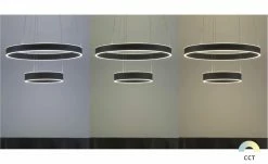 B-Leuchten LED-Pendelleuchte, schwarz `Ringe´