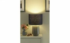 B-Leuchten Tischleuchte, 1-flammig, Keramik grau | Blau