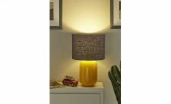 B-Leuchten Tischleuchte, 1-flammig, Keramik gelb | Grau