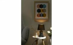 Trio Keramik-Tischleuchte, 1-flammig, schwarz