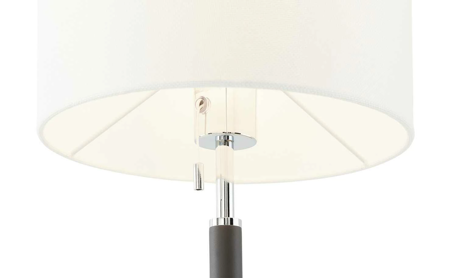 B-Leuchten Tischleuchte, 1-flammig, schwarz/chrom, Stoffschirm – Bild 5