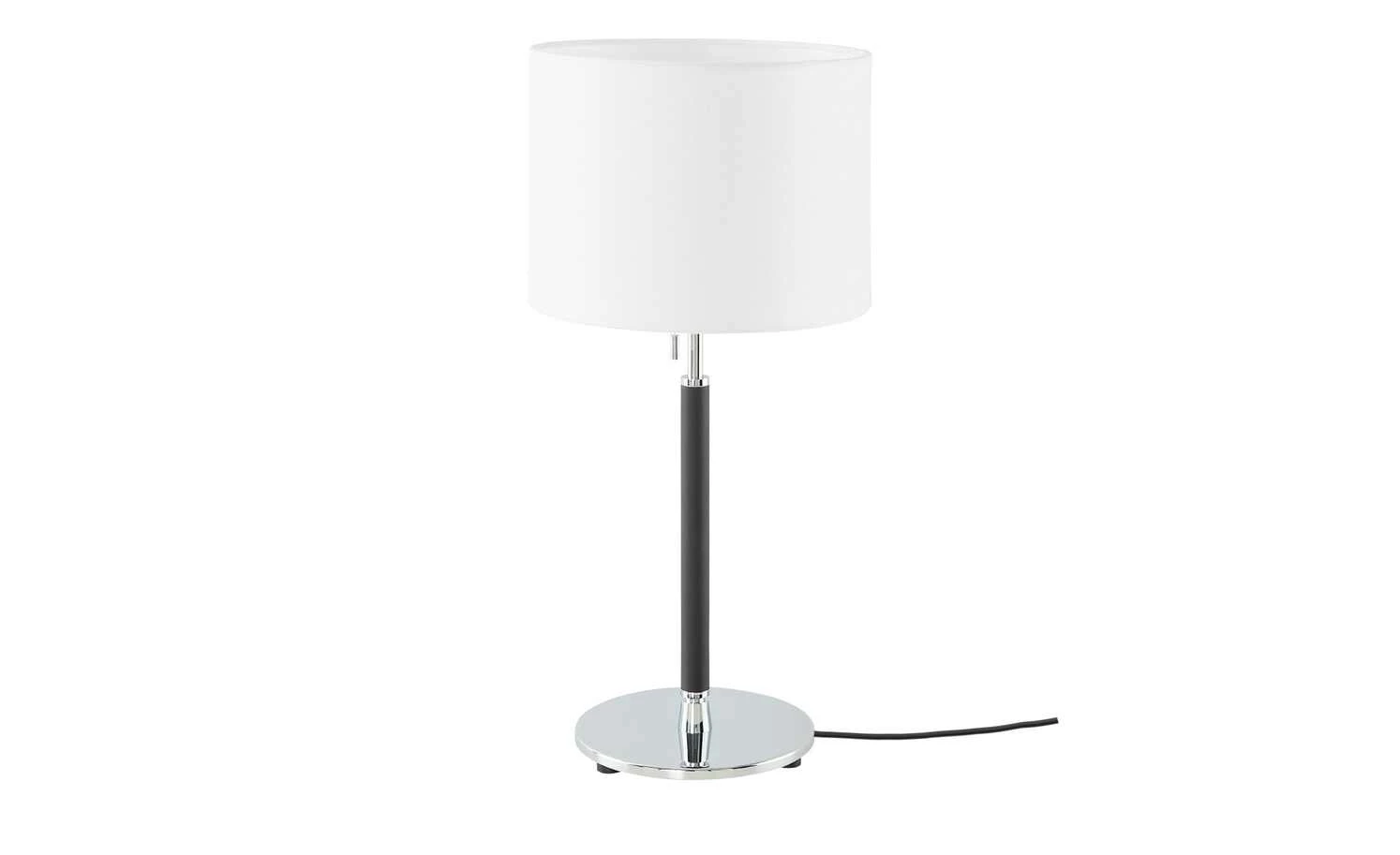 B-Leuchten Tischleuchte, 1-flammig, schwarz/chrom, Stoffschirm – Bild 7