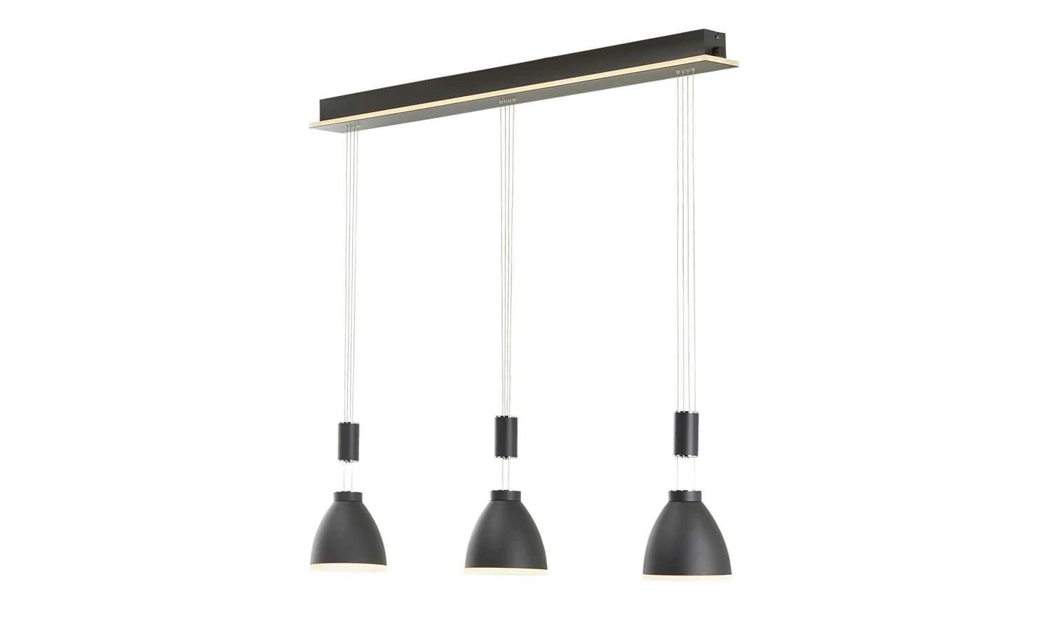B-Leuchten LED-Pendeleuchte, 3-flammig, schwarz mit indirekter Beleuchtung – Bild 4