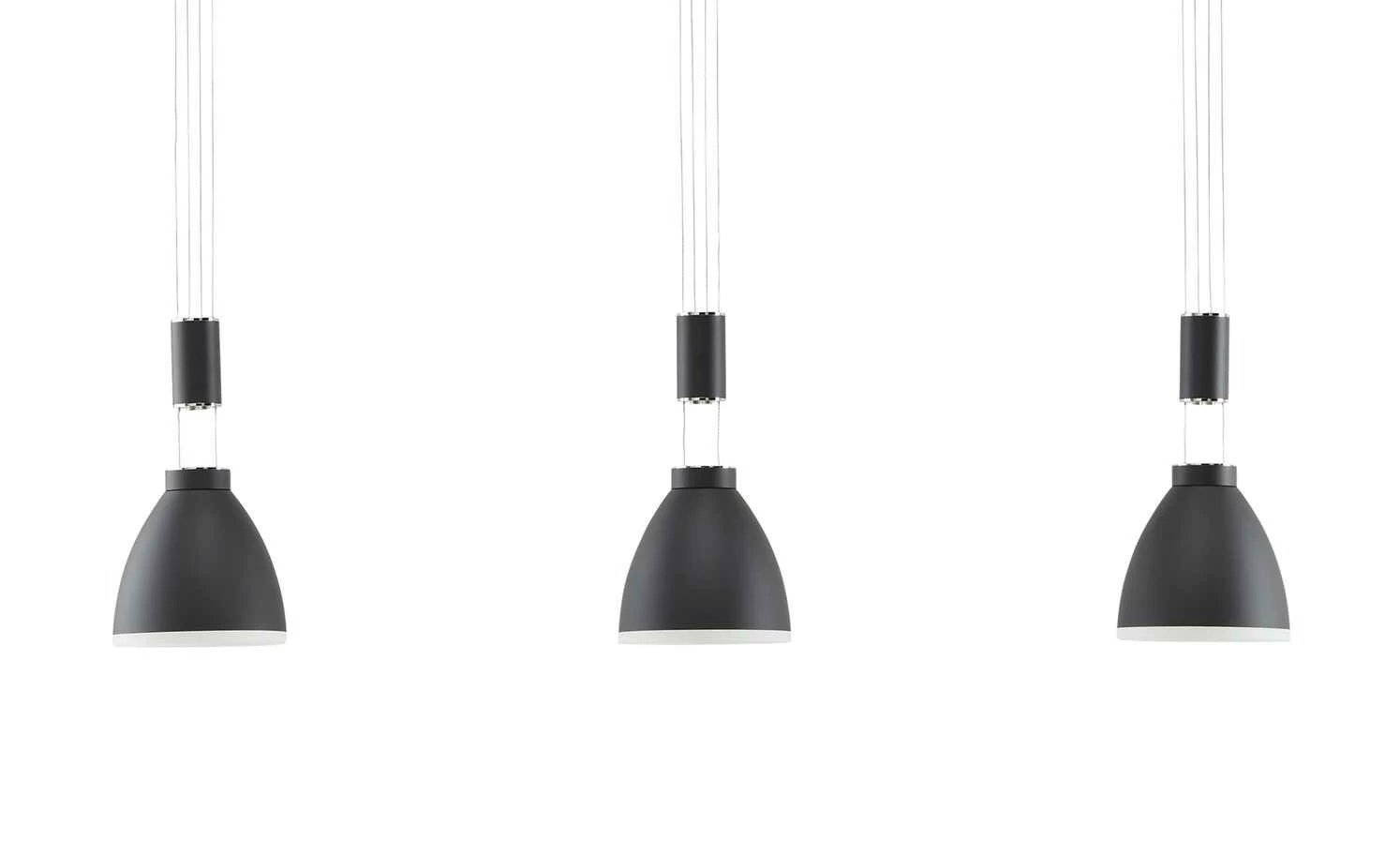 B-Leuchten LED-Pendeleuchte, 3-flammig, schwarz mit indirekter Beleuchtung – Bild 3