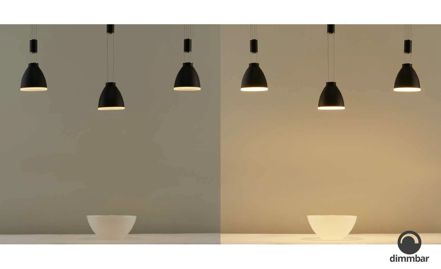 B-Leuchten LED-Pendeleuchte, 3-flammig, schwarz mit indirekter Beleuchtung – Bild 2