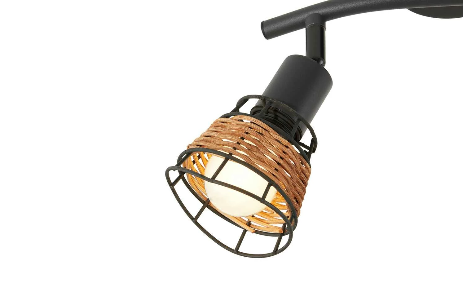 Deckenstrahler 2-flammig, Draht/ Rattan – Bild 4