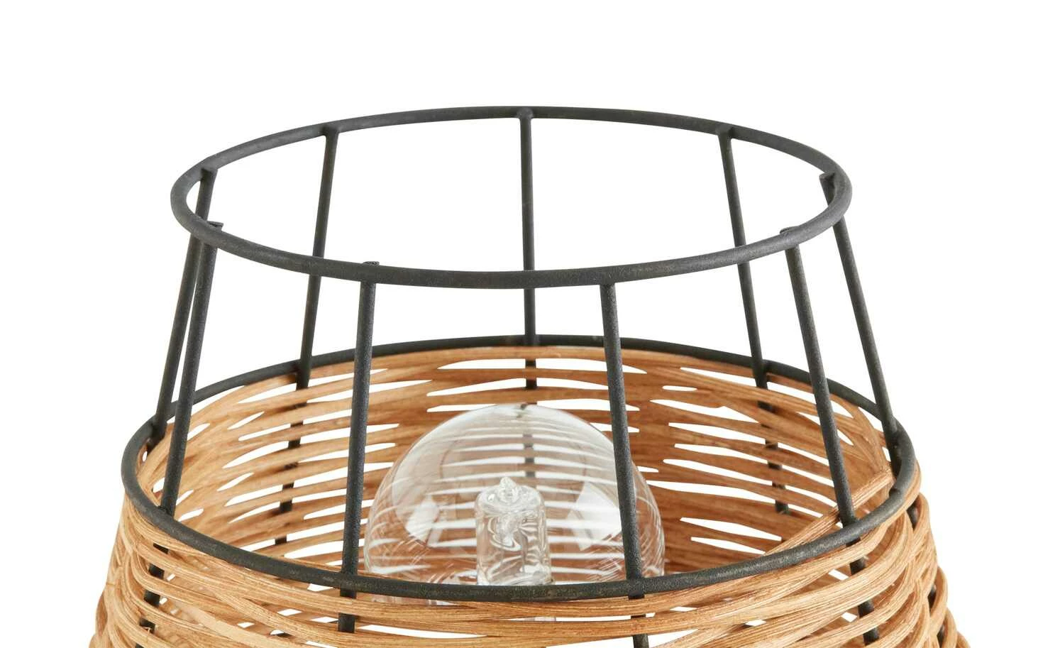 Tischleuchte, 1-flammig, Metall/Rattan – Bild 5