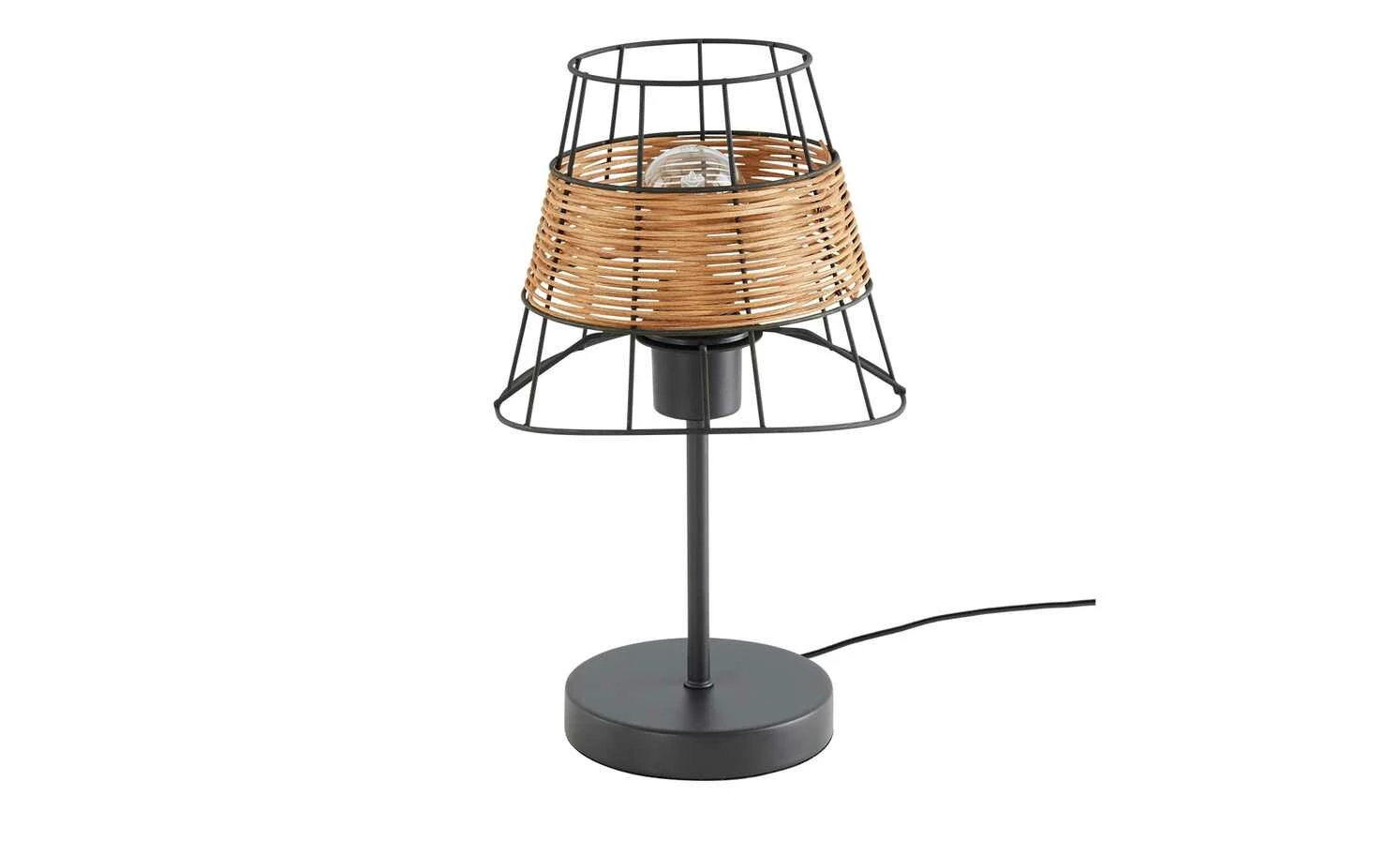Tischleuchte, 1-flammig, Metall/Rattan – Bild 2