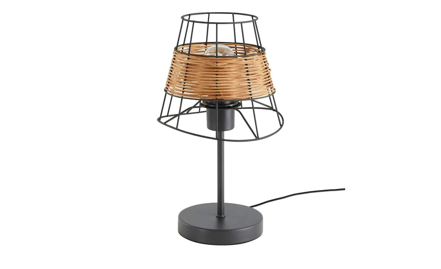Tischleuchte, 1-flammig, Metall/Rattan – Bild 6