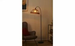 Stehleuchte 1-flammig, Rattan/ schwarz