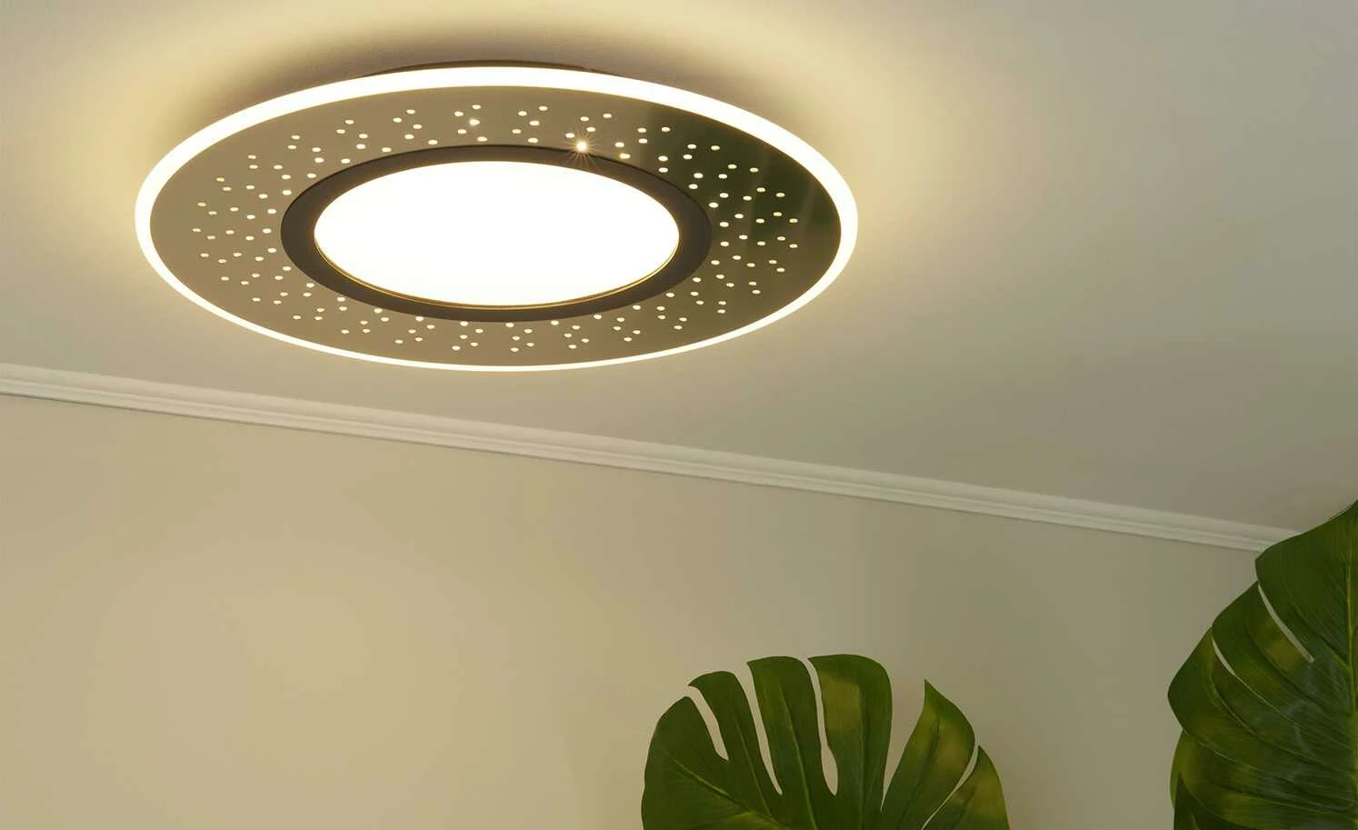 Trio LED-Deckenleuchte , Nickel matt mit Fernbedienung – Bild 3