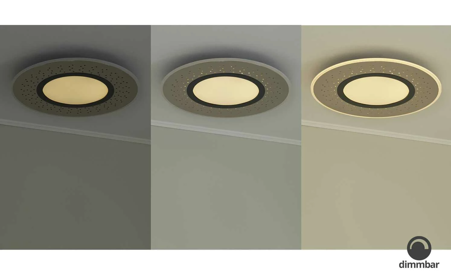 Trio LED-Deckenleuchte , Nickel matt mit Fernbedienung