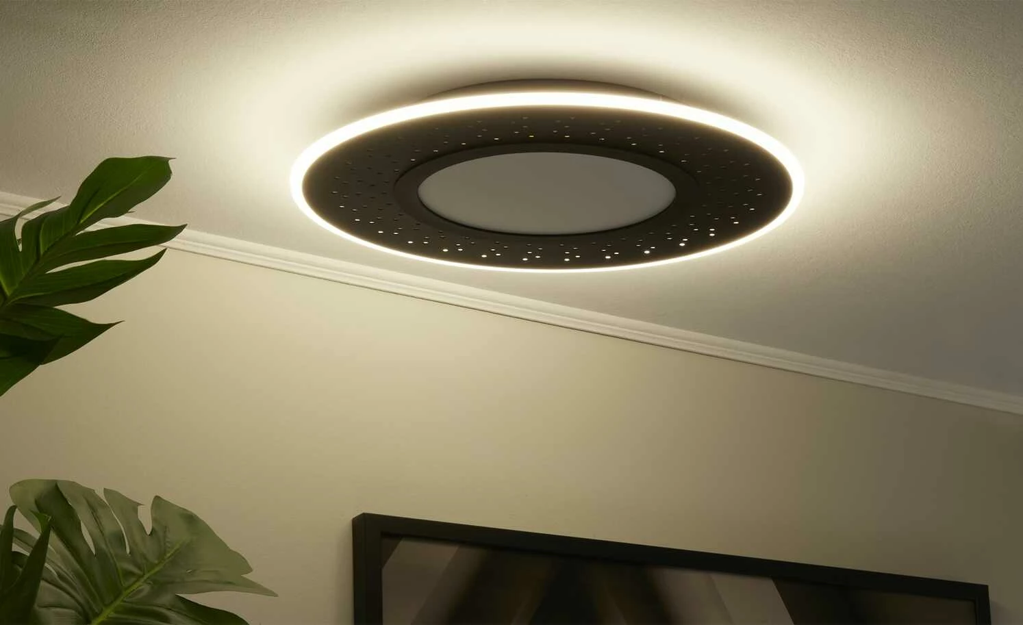 Trio LED-Deckenleuchte , schwarz mit Fernbedienung – Bild 3