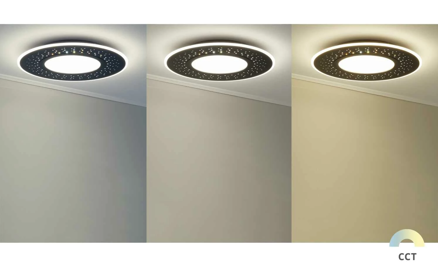 Trio LED-Deckenleuchte , schwarz mit Fernbedienung – Bild 2