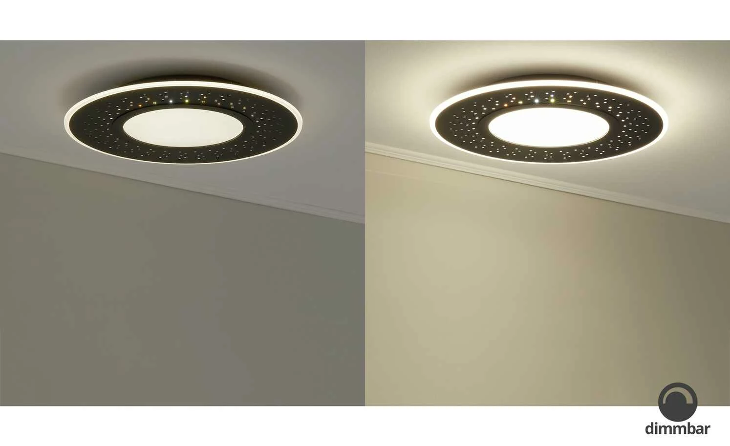 Trio LED-Deckenleuchte , schwarz mit Fernbedienung