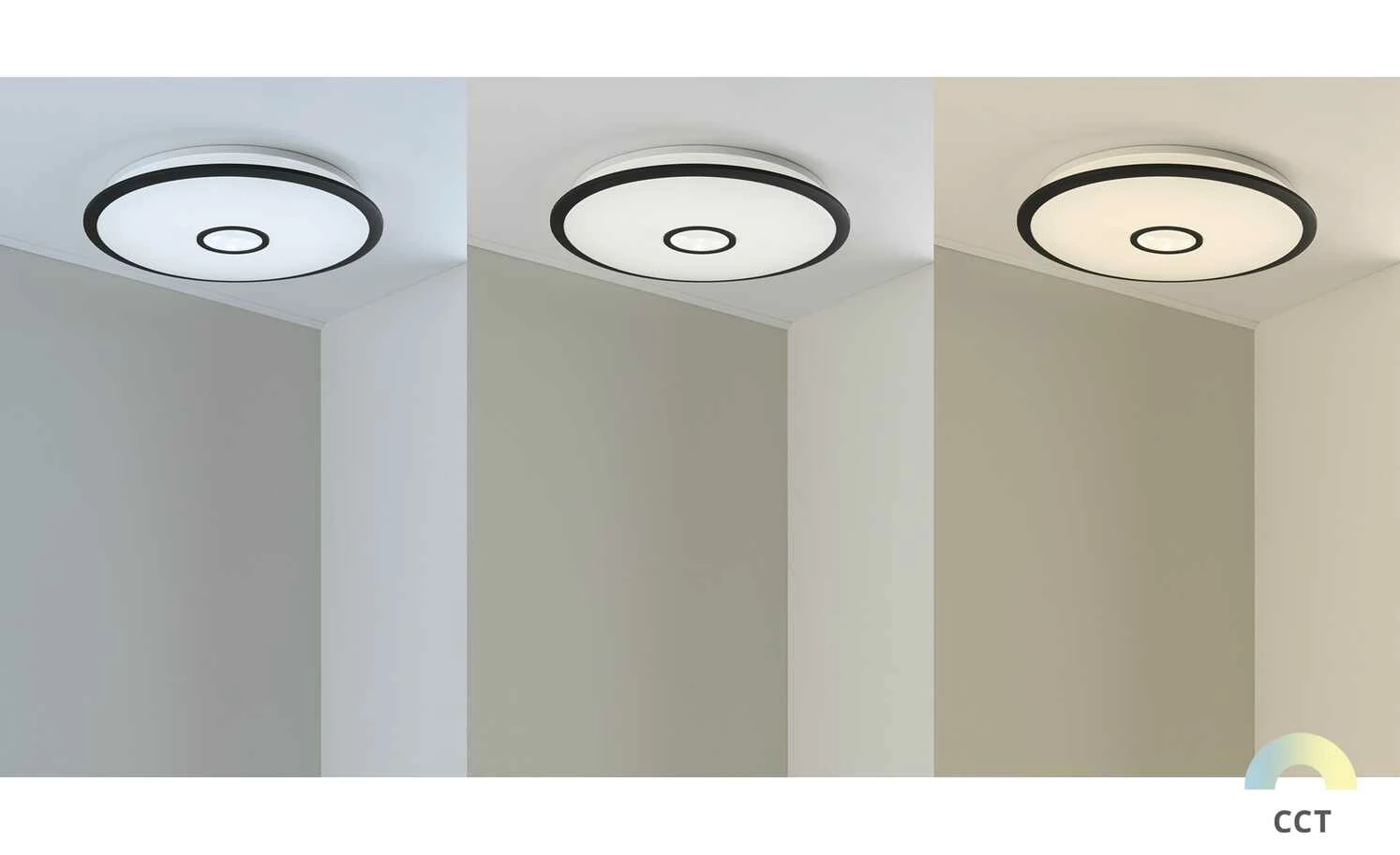 Trio LED-Deckenleuchte weiß/schwarz groß | 50|W – Bild 2