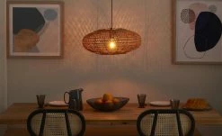 Trio Perndelleuchte, 1-flammig, mit Sisal Schirm