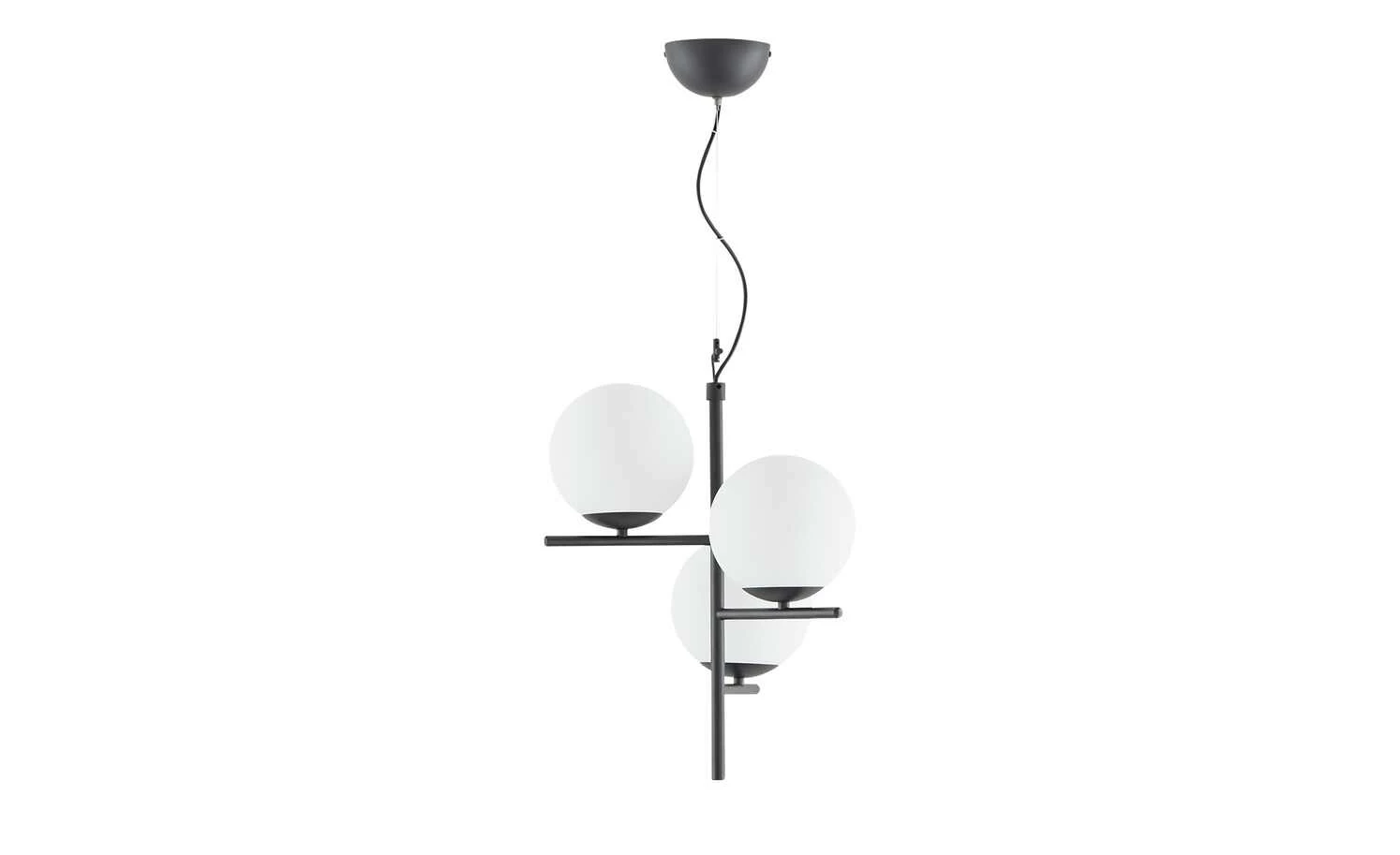 Trio Pendelleuchte, 3-flammig, schwarz, Kugeln weiß – Bild 6