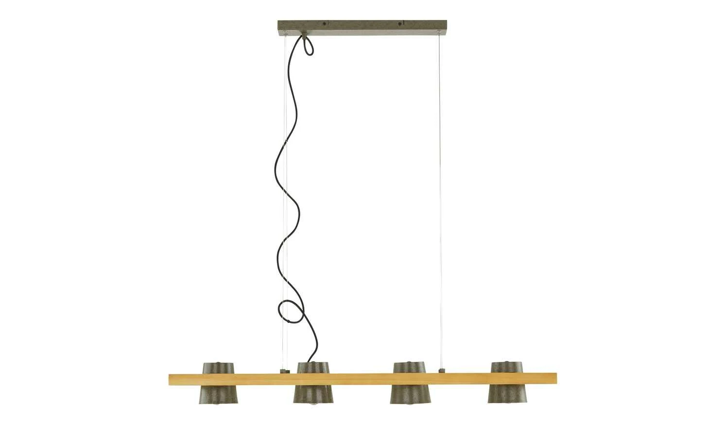 Trio Pendelleuchte, 4-flammig, Nickel antik mit Pinienholz – Bild 7