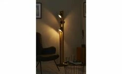 Trio Stehleuchte, 4-flammig, Nickel antik/Pinienholz