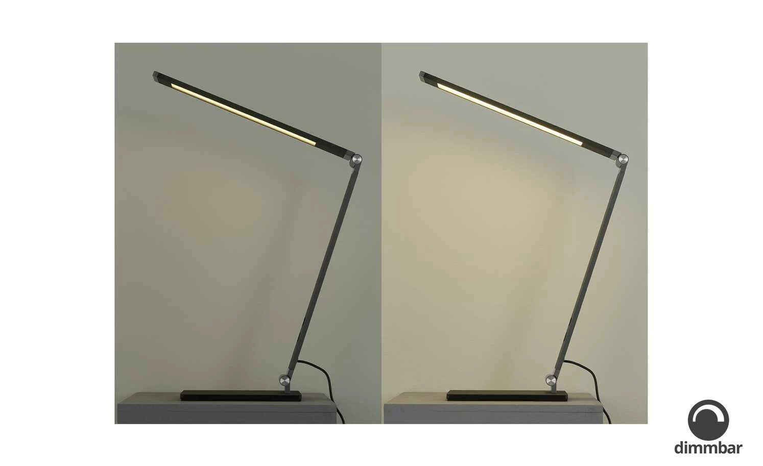 Fischer-Honsel LED-Tischleuchte, anthrazit-grau mit Dimmer – Bild 2