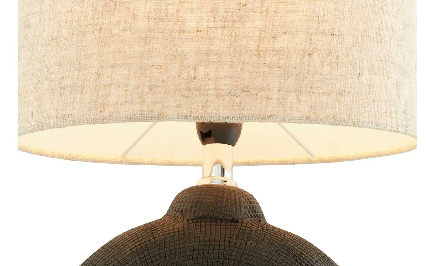 Fischer-Honsel Tischleuchte, 1-flammig, schwarz matt, Schirm rund – Bild 6