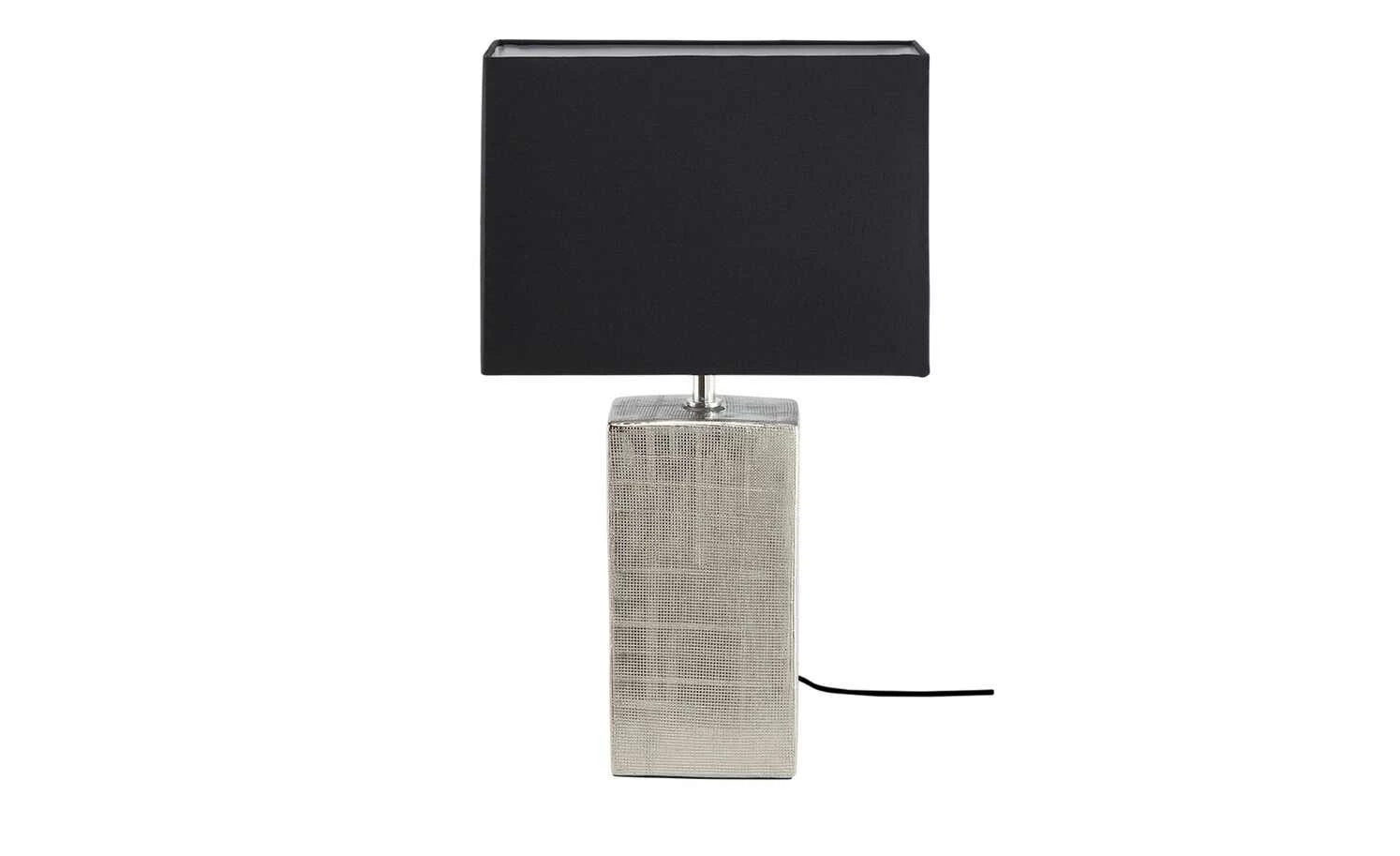 Fischer-Honsel Tischleuchte, 1-flammig, silberfarben antik/ schwarz `groß` | 50|cm – Bild 3