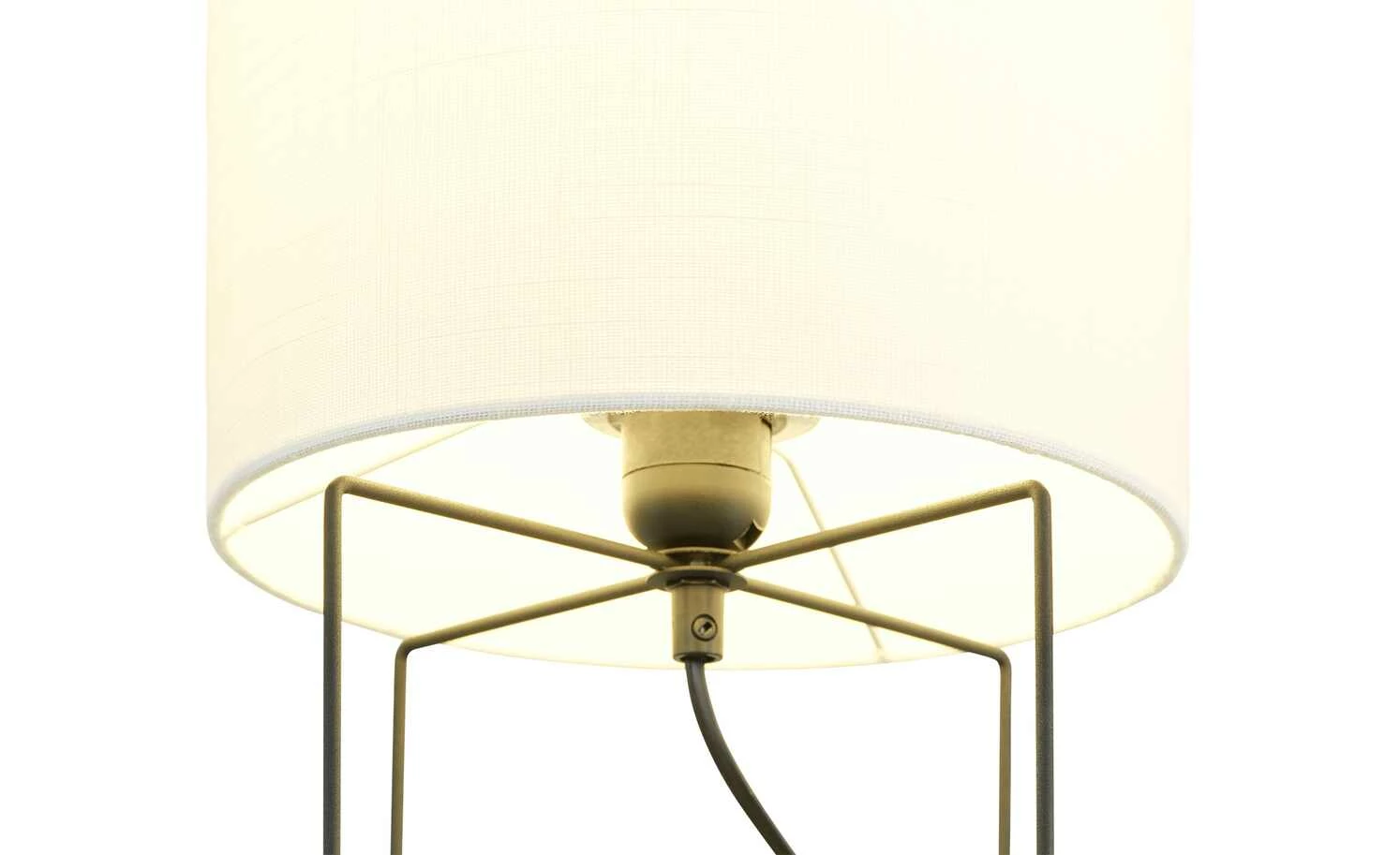 Fischer-Honsel Tischleuchte, 1-flammig, Schirm Leinen weiß, sandschwarz – Bild 4