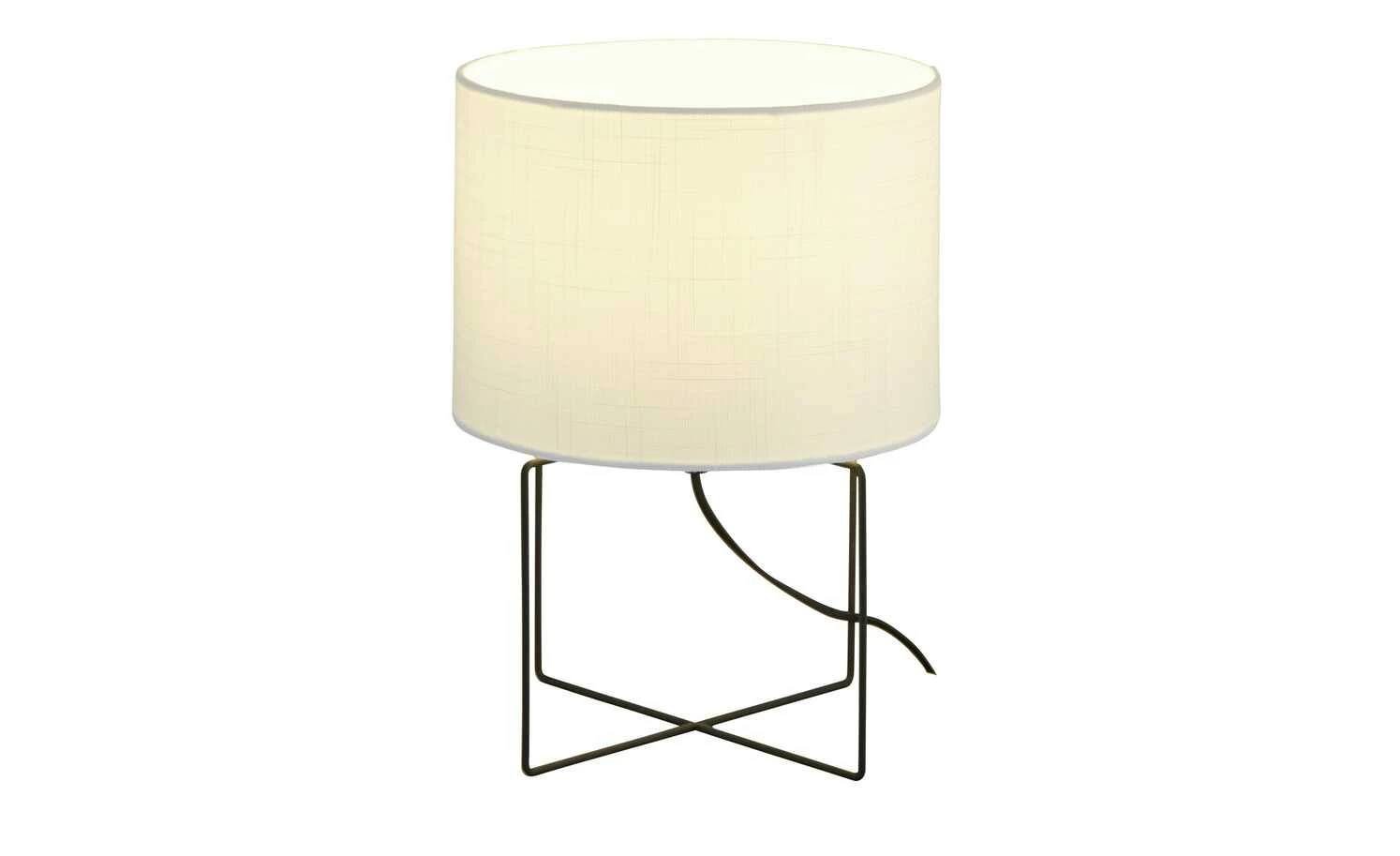 Fischer-Honsel Tischleuchte, 1-flammig, Schirm Leinen weiß, sandschwarz – Bild 6