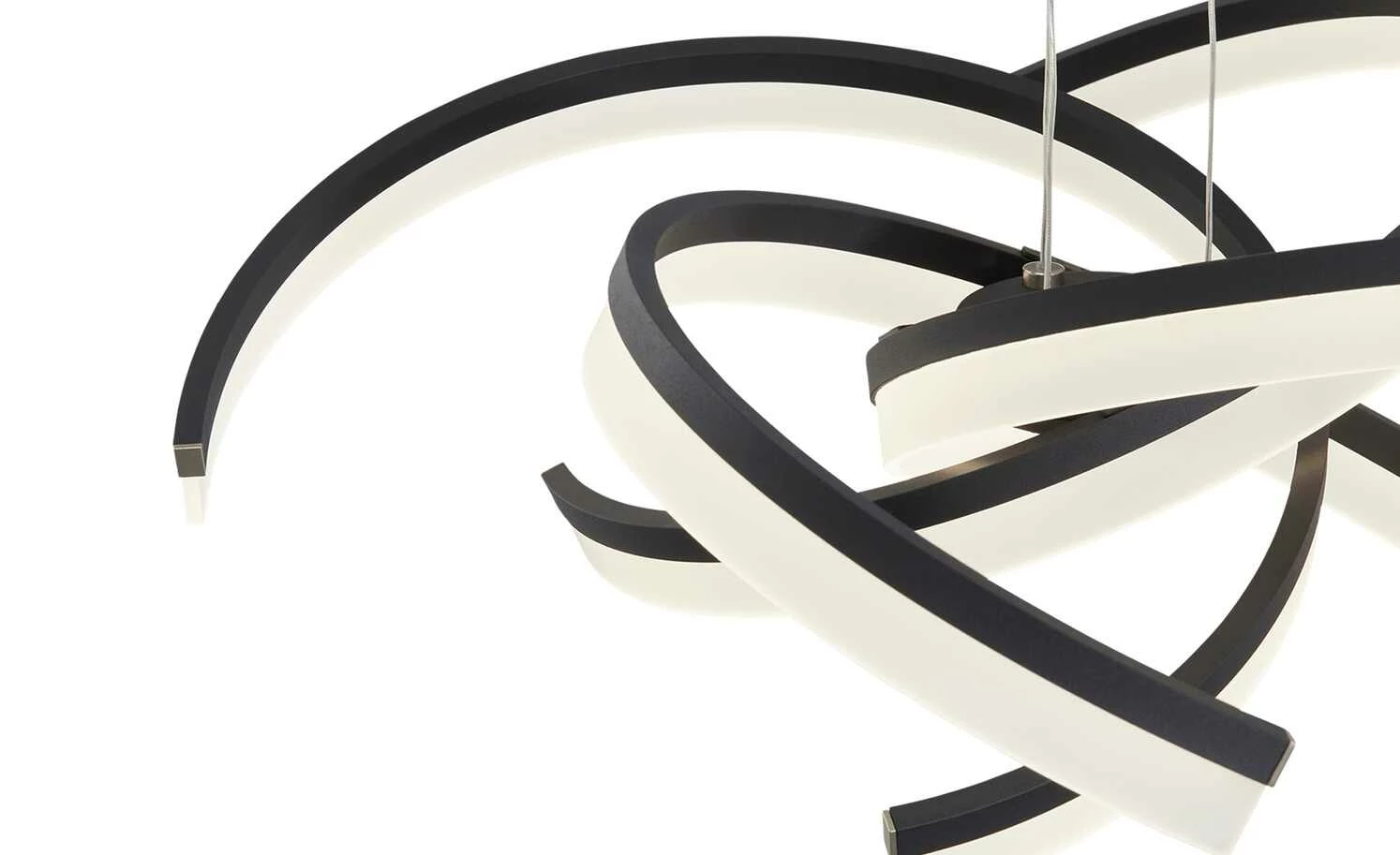 Fischer-Honsel LED-Pendelleuchte, Leuchtelemente verdreht sandschwarz – Bild 5