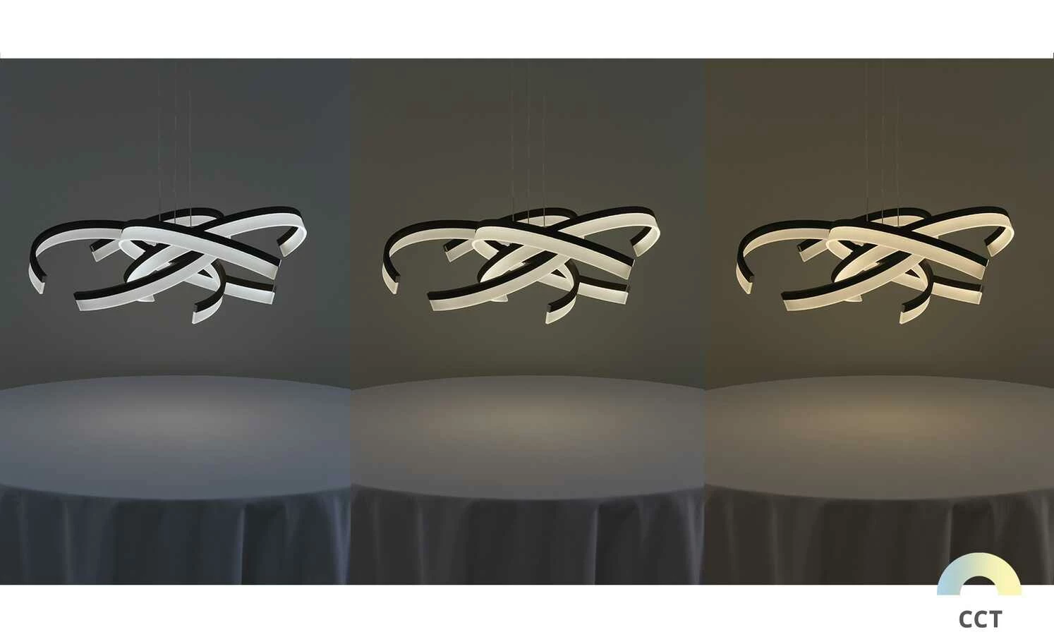 Fischer-Honsel LED-Pendelleuchte, Leuchtelemente verdreht sandschwarz