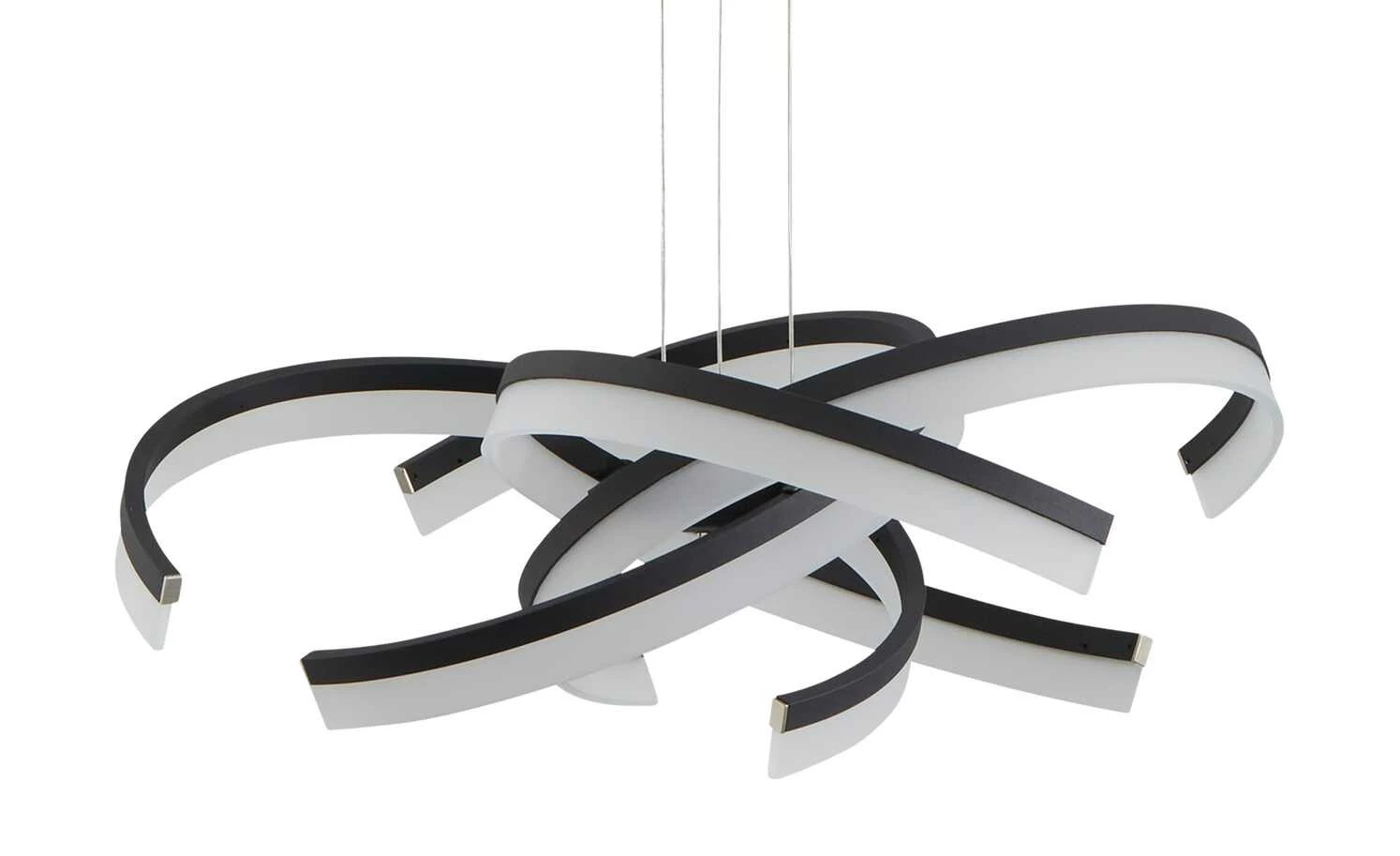 Fischer-Honsel LED-Pendelleuchte, Leuchtelemente verdreht sandschwarz – Bild 4