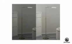 Fischer-Honsel LED-Stehleuchte Nickel matt höhenverstellbar