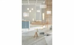 Tischleuchte, 1-flammig, Wiener Geflecht weiß